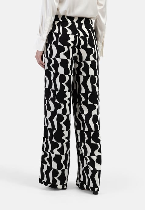 Dreimaster Stoffhose Damen schwarz weiss - Image 4