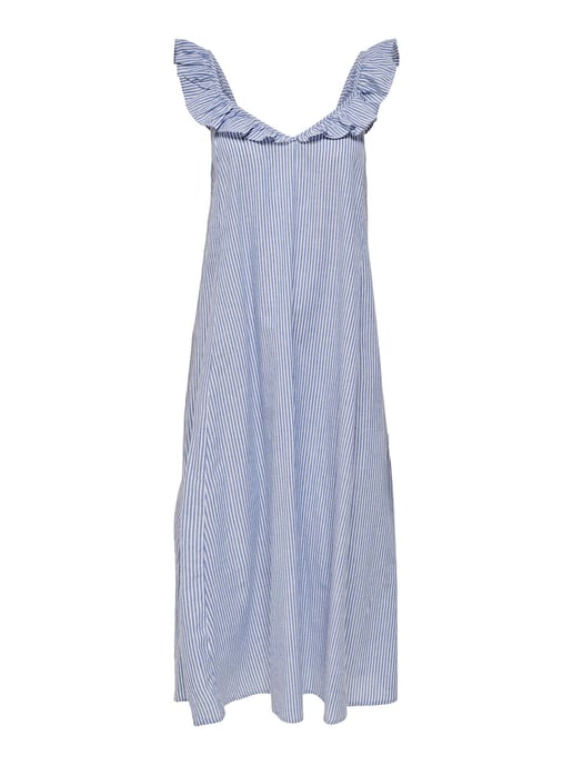 ONLY gestreepte jurk ONLALLIE lichtblauw/wit