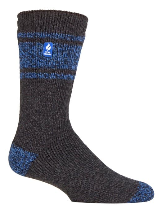 Wärmehalter - Herren extra dicke Thermosocken für den Winter | Warme flauschige Fleece isolierte Socken | Geschenke für Männer - Charcoal / Blau (Athen) - Image 1