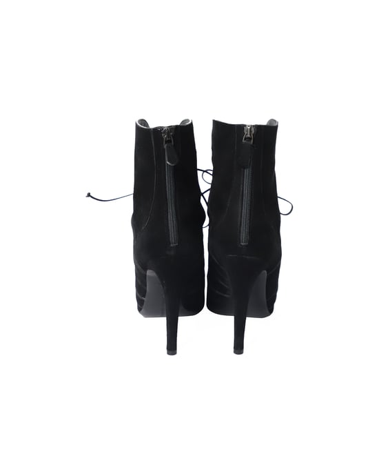 Bottega Veneta Cutout Schnürstiefeletten aus schwarzem Wildleder - Image 4