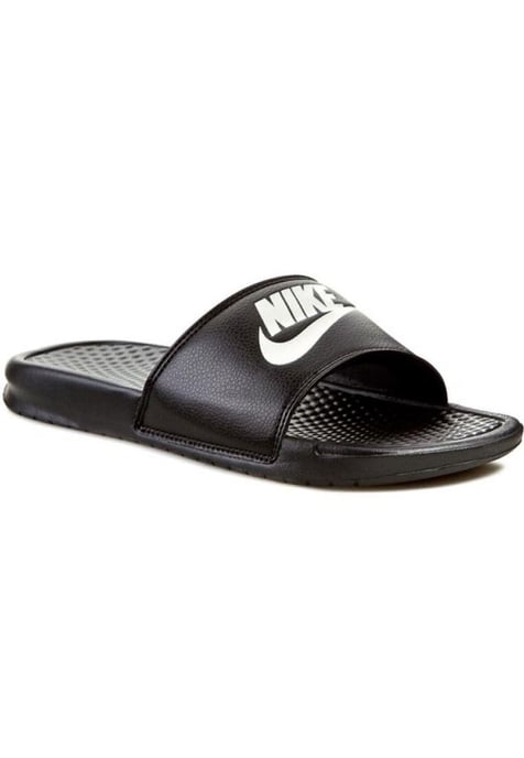 Nike Benassi Slip On Sliders in Schwarz/Weiß - Image 3
