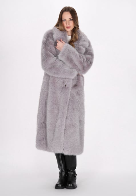 Dreimaster Übergangsmantel Damen Grau Mauve - Image 3