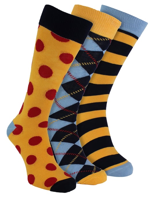 HS von Happy Socks - Herren 3er-Pack lustige Socken - Punkte (Marineblau) - Image 1