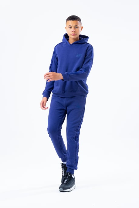 Hype Navy Tonal Tape Script Logo Kids Pullover Hoodie