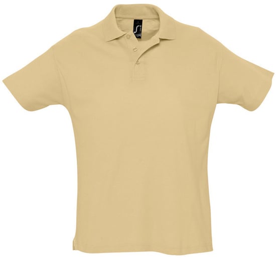 SOLS Mens Summer II Pique Short Sleeve Polo Shirt (Sand)