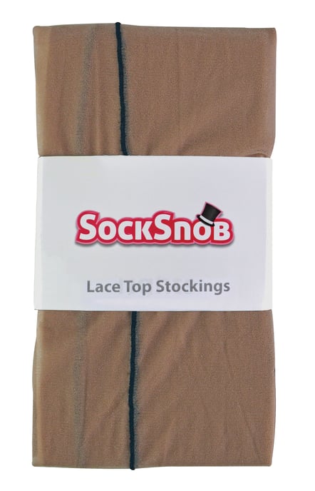Durchsichtige Nahtstrumpfhose für Frauen | Sock Snob | Glänzend | Rückennaht | Hohe Taille - Nackt / Schwarz - Image 2