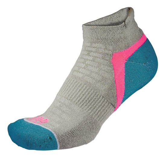 1000 Mile - Damen Aktive Knöchelhohe Repreve Nahtlos Sport-Socken - Silber / Türkis - Image 1