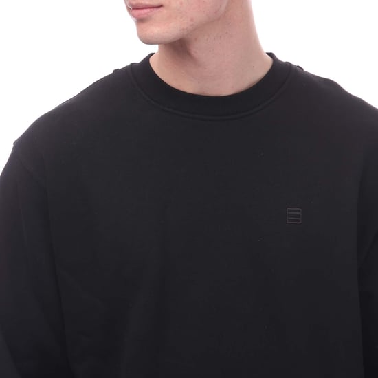 Baumwoll-Rundhals-Sweatshirt mit abnehmbarer Halskette in Schwarz - Image 3