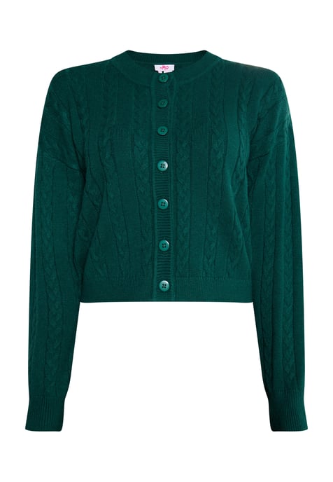 Mymo Strickjacke Damen dunkelgrün - Image 1