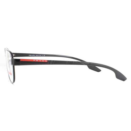 Prada Sport Rectangular Black Rubber Mens  Glasses Frames