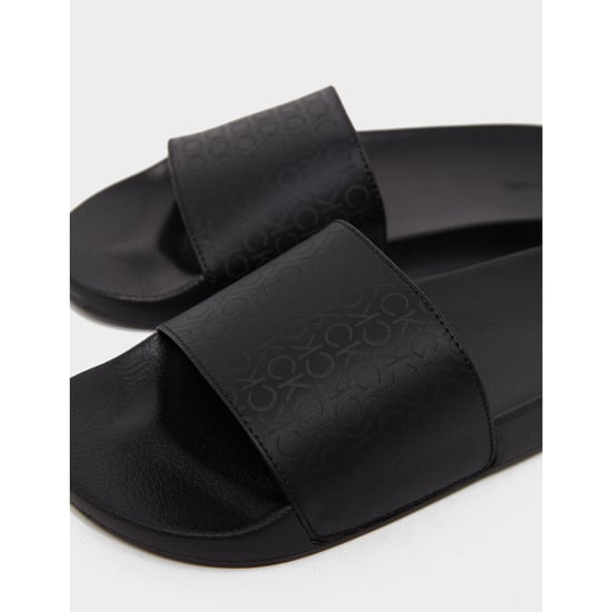 Men's Calvin Klein Logo Sliders in Black
