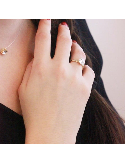 Acacia One Size Ring - Gold und Kristall - Image 5
