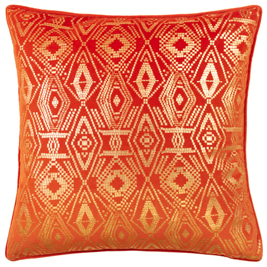 Paoletti Tayanna Geometric Foil Piped Polyester Filled Cushion