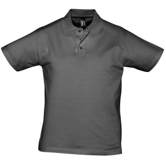 SOLS Herren Prescott Jersey Kurzarm-Poloshirt (Dunkelgrau) - Image 1