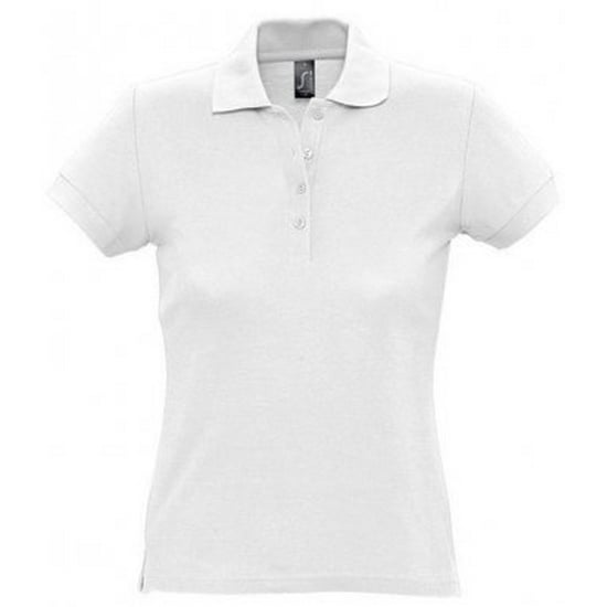 SOLS Womens/Ladies Passion Pique Short Sleeve Polo Shirt (Weiß) - Image 1