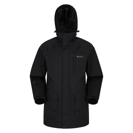 Mountain Warehouse Mens Glacier II Long Waterproof Jacket (Black)