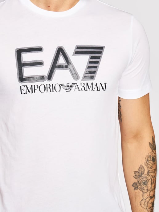 EA7 Emporio Armani Men's Short Sleeve T-Shirt, White