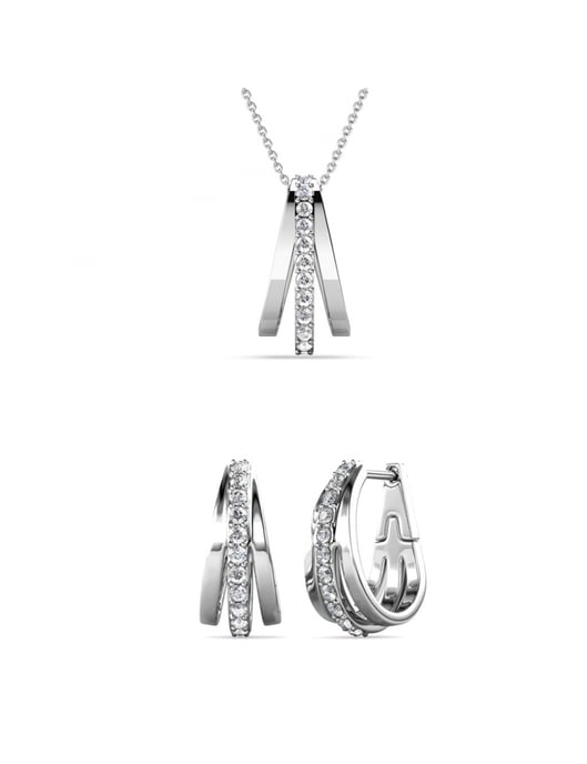 Aurielle Square Set - Silber und Kristall - Image 1