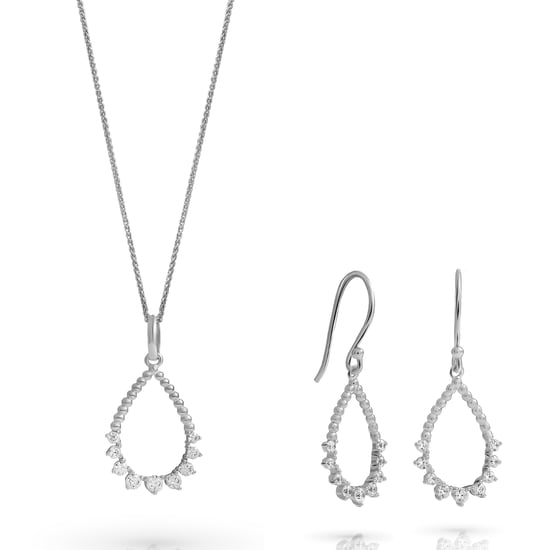 Orphelia 'Petal' Damen-Set aus 925er Sterlingsilber: Halskette + Ohrringe – Silber SET-7564 - Image 1