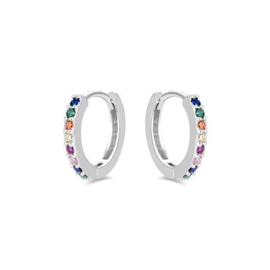 Luxenter Ohrring aus 925er Sterlingsilber mit rhodinierten Zirkonia und mehrfarbigen Zirkonia - Image 2