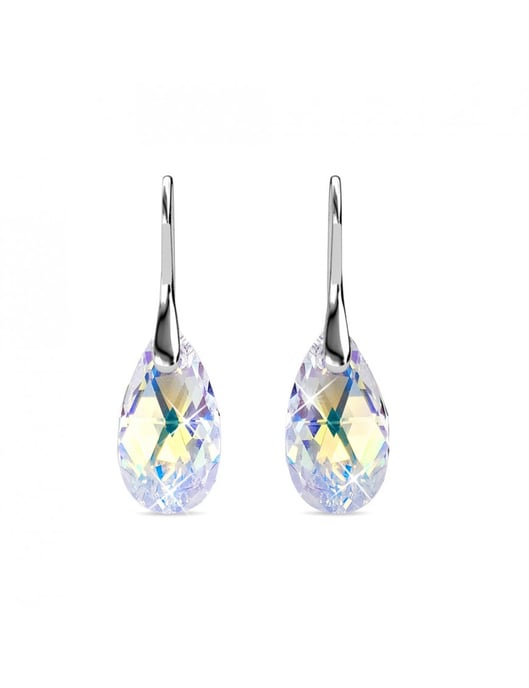 Teardrop-Haken-Ohrringe - Silber und AB-Klar - Image 3