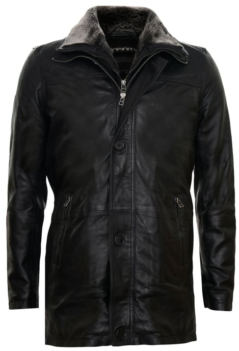Removable Collar Mid Length Warm Jacket