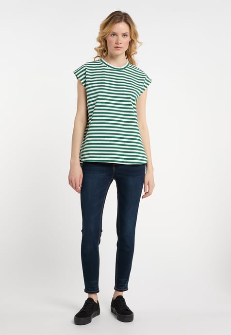 Dreimaster T-Shirt Damen Grün Weiss - Image 2