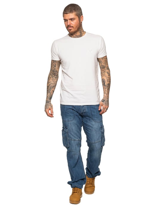 Enzo | Herren Combat Denim Jeans - Blau - Image 5