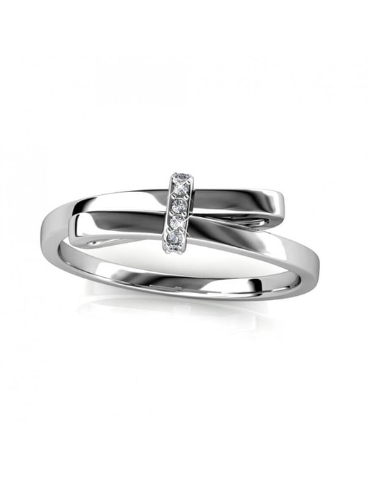 Leuchtender Schleifenring - Silber und Kristall - Image 3