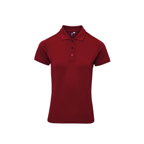 Premier Damen Polo-Shirt Coolchecker mit CoolPlus (Burgunder) - Image 1
