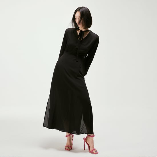 Langes Blusen-Kleid mit V-Ausschnitt - Image 6