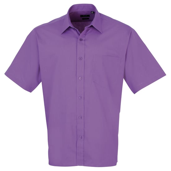 Premier Popelin Herren Hemd, kurzärmlig (Dunkles Violett) - Image 1