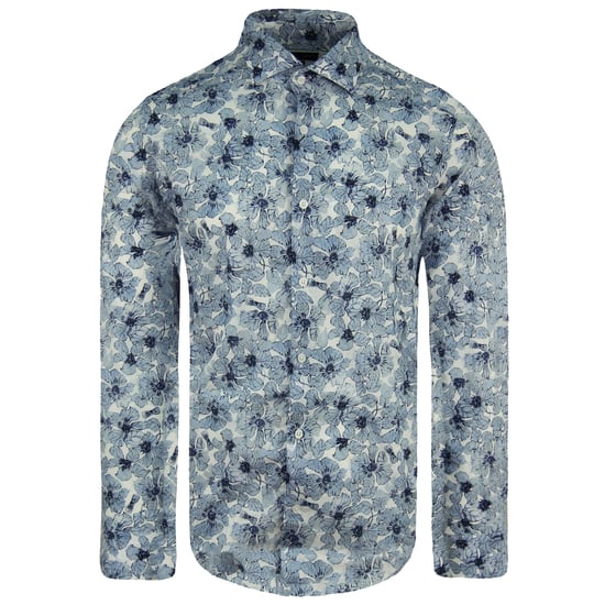 Eden Park Paris Slim Bedrucktes Herrenhemd in Blau - Image 1