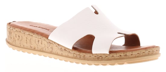 Hush Puppies Damen Sandalen Niedrige Keil-Eloise Leder Schlupfschuhe weiß - Image 1