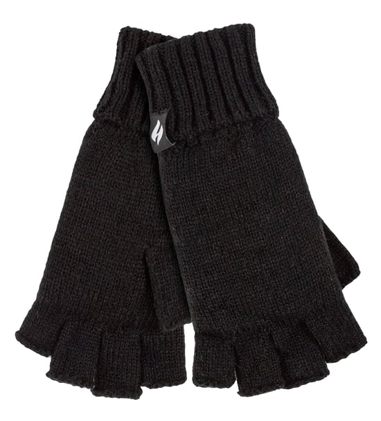 Ladies Solid Knitted Fingerless Gloves | HEAT HOLDERS | Schwarz - Image 1