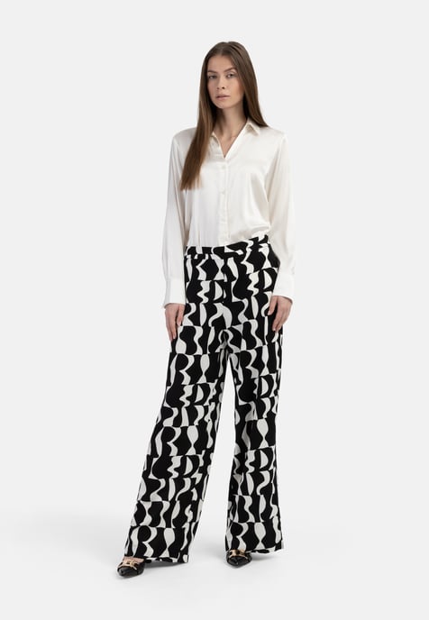 Dreimaster Stoffhose Damen schwarz weiss - Image 2
