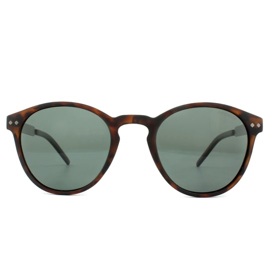 Polaroid Round Unisex Matt Havana Green Polarized Sunglasses