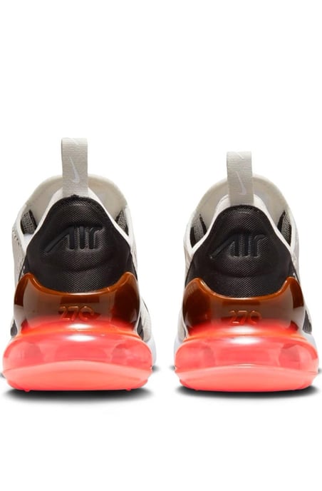 Nike Air Max 270 Turnschuhe, Schwarz/Hellknochen-Hot Punch - Image 5