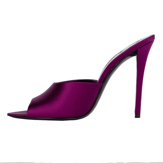 Saint Laurent Goldie Mules aus Satin-Crepe in Lila - Image 2