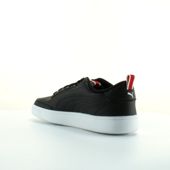 Puma Court Breaker Black Leather Mens Lace Up Trainers 366817 02