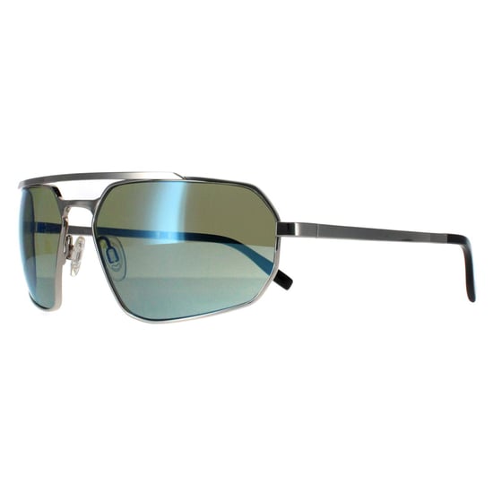 Serengeti Rectangle Herren Glänzend Silber Saturn 555nm Blau Polarisiert Hinkley - Image 1