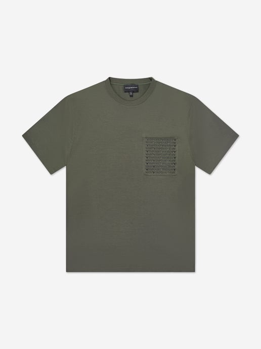 Emporio Armani Boys Logo T-Shirt in Green