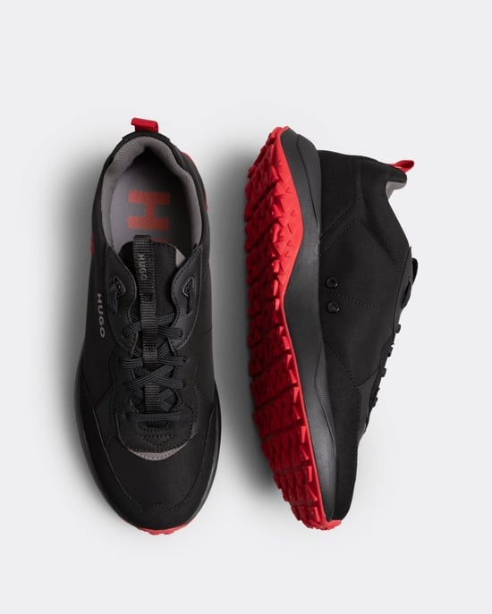 HUGO Kane Runn Mens Mixed-Material Trainers With EVA Rubber Outsole NOS - Image 2