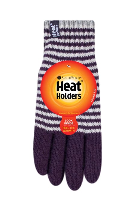 Heat Holders - Gestreifte, mit Fleece gefütterte Thermohandschuhe für Damen - Image 2