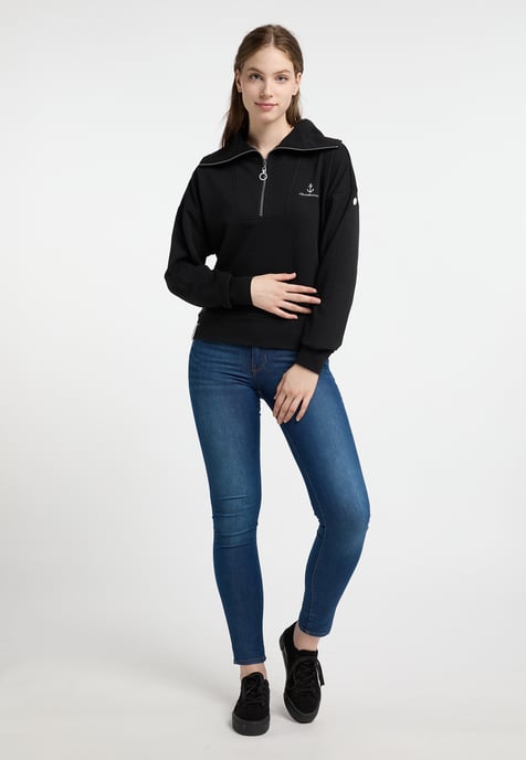 Dreimaster Oversized Sweatshirt Damen Schwarz - Image 4