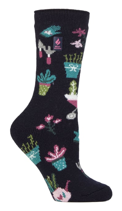 Womens Fun Hobby Socken | Heat Holders Lite | Novelty Winter Fleece gefüttert Thermosocken - Green Fingers - Image 1