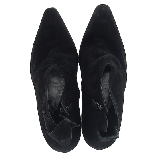 Bottega Veneta – Ankle Boots mit Flame-Absatz aus schwarzem Wildleder - Image 3