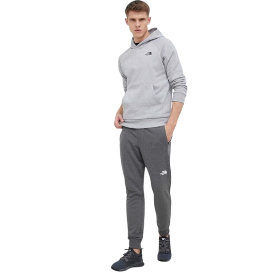 The North Face Mens Raglan Red Box Pullover Hoodie Light Grey