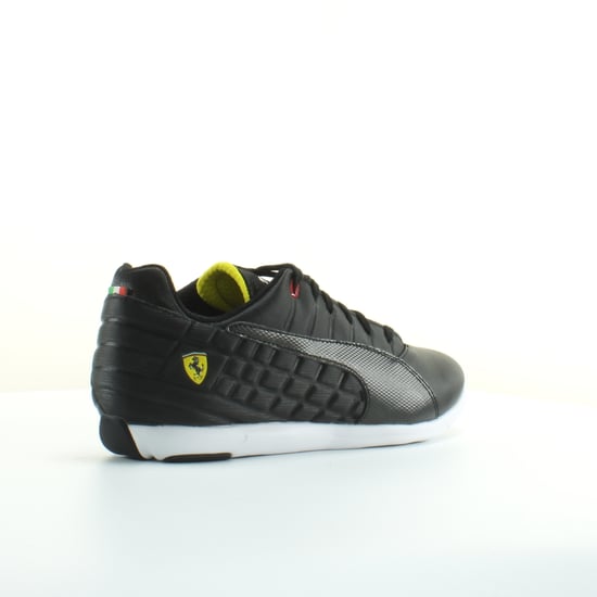 Puma Ferrari Pedale 4 Black Leather Mens Lace Up Trainers 305504 02