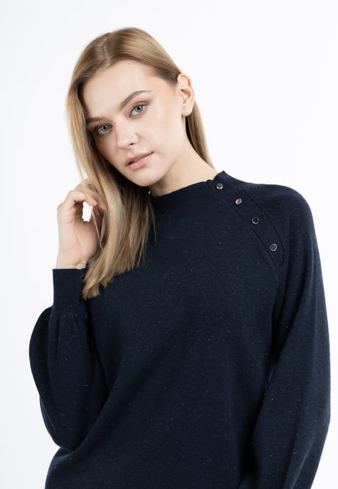 Dreimaster Strickpullover mit Rollkragen Damen Marine - Image 5